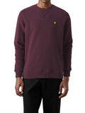 Lyle & Scott Felpa Brushed Back Crew Neck Uomo ML1131V Burgundy - Bordeaux