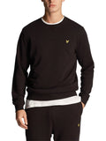 Lyle & Scott Felpa Brushed Back Crew Neck Uomo ML1131V Jet Black - Nero