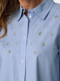 Only Camicia Donna 15328704 Light Blue White - Denim