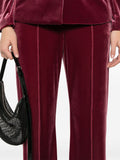 Patrizia Pepe Pantalone Palazzo Velluto Donna 2P1622J230 Plum Elixir - Bordeaux