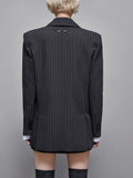 Patrizia Pepe Blazer Gessato Donna 8S0494A457 Black Stripes - Nero