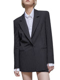 Patrizia Pepe Blazer Gessato Donna 8S0494A457 Black Stripes - Nero