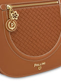 Pollini Borsa a Tracolla Weaving Donna SC4576PP0ISR1 Cuoio - Marrone