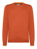 sun68 pullover round double rib uomo k44125 rust rosso 351435