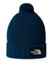 the north face berretto logo box pom unisex nf0a3fn3 midnight petrol blu 2994147