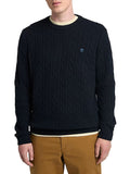 Timberland Pullover Cable Crew Neck Uomo TB0A2CEQ Dark Sapphire/dark Denim - Blu