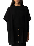 Twin Set Poncho Ricamo Logo Donna 242TA4150 - Nero