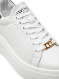 Twin Set Sneakers Flatform Donna 242TCP010 Bic.ottico/nero - Bianco