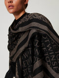 Twin Set Poncho Logo Jacquard Donna 242TO504A - Nero