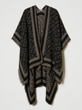 Twin Set Poncho Logo Jacquard Donna 242TO504A - Nero