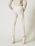 Twin Set Pantalone Chino Con Cinturino Donna 242TP224A Old White - Bianco