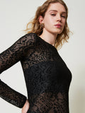 Twin Set Maglia Jacquard Lace Donna 242TP3011 - Nero