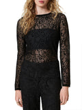 Twin Set Maglia Jacquard Lace Donna 242TP3011 - Nero