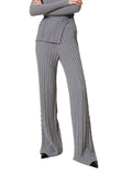 Twin Set Pantalone Zampa Trecce E Coste Donna 242TP3432 Fumo Chiaro - Grigio