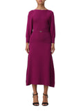 Twin Set Vestito Longuette A Costine Donna 242TP3502 Red Plum - Viola