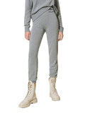 Twin Set Pantalone Jogger In Maglia Donna 242TP3801 Warm Melange Gray - Grigio