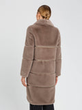 Twin Set Cappotto Pelliccia Donna 242TT2020 Dark Taupe - Beige