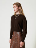 Twin Set Pullover Donna 242TT3344 Coffee Chocolate - Marrone