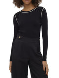 Vero Moda Pullover Donna 10310586 Black W. Birch Contrast - Nero