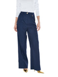 Yes Zee Pantalone Palazzo Donna P385K700 - Blu