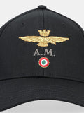 Aeronautica Militare Berretto con Visiera Uomo HA1100CT2848 Jet Black - Nero
