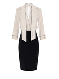 Elisabetta Franchi Vestito Midi Donna AB77151E2 Burro/nero - Avorio