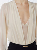 Elisabetta Franchi Body Donna CB00152E2 Burro - Avorio