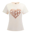 Guess T-shirt Julia Rhinestone Donna V5RI08J1314 Ocean Salt - Avorio