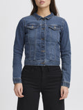 Ichi Giubbino di Jeans Donna 20122817 Washed Med. Blue - Denim