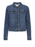 Ichi Giubbino di Jeans Donna 20122817 Washed Med. Blue - Denim