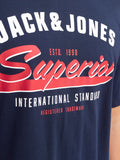 Jack e Jones T-shirt Logo Uomo 12268267 Sky Captain - Blu