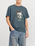 Jack e Jones T-shirt Anatomy Skull Uomo 12272966 Stormy Weather - Blu