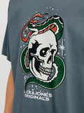 Jack e Jones T-shirt Anatomy Skull Uomo 12272966 Stormy Weather - Blu