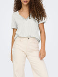 Only T-shirt Zola Donna 15343092 Cloud Dancer Silver Charm - Bianco
