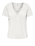 Only T-shirt Zola Donna 15343092 Cloud Dancer Silver Charm - Bianco
