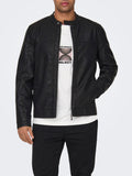 Only e Sons Giubbino di Pelle Uomo 22012339 Black - Nero