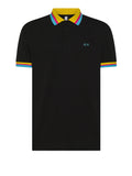 Sun68 Polo Collar Multistripes Uomo A35117 - Nero