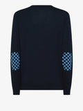 Sun68 Pullover Elbow Patches Uomo K35111 - Blu