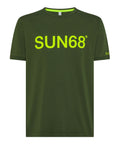 Sun68 T-shirt Print Fluo Uomo T35108 - Verde