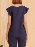 Take Two Blusa Con Rouges In Lino/Viscosa Donna DKE8639 - Blu