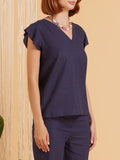 Take Two Blusa Con Rouges In Lino/Viscosa Donna DKE8639 - Blu