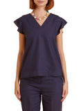 Take Two Blusa Con Rouges In Lino/Viscosa Donna DKE8639 - Blu