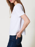Twin Set T-shirt Donna 251TT2042 Ric.bocciolo - Bianco