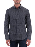 Men's Casual Shirt 6RZC45ZNZRZ Navy Grey - Blue