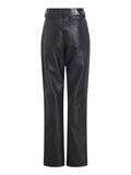 Pantalone Calvin Klein in Pelle Faux Leather High Ri da Donna - Nero