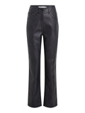 Pantalone Calvin Klein in Pelle Faux Leather High Ri da Donna - Nero