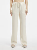 Pantalone Straight Calvin Klein Fluid Satin da Donna - Avorio