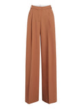 Pantalone Straight Calvin Klein Wool Blend da Donna - Marrone