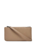 Borsa a Tracolla Calvin Klein Double Gusette da Donna - Beige