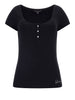 t shirt guess karlee jewel henley da donna nero w2yp24kbco2 7875788